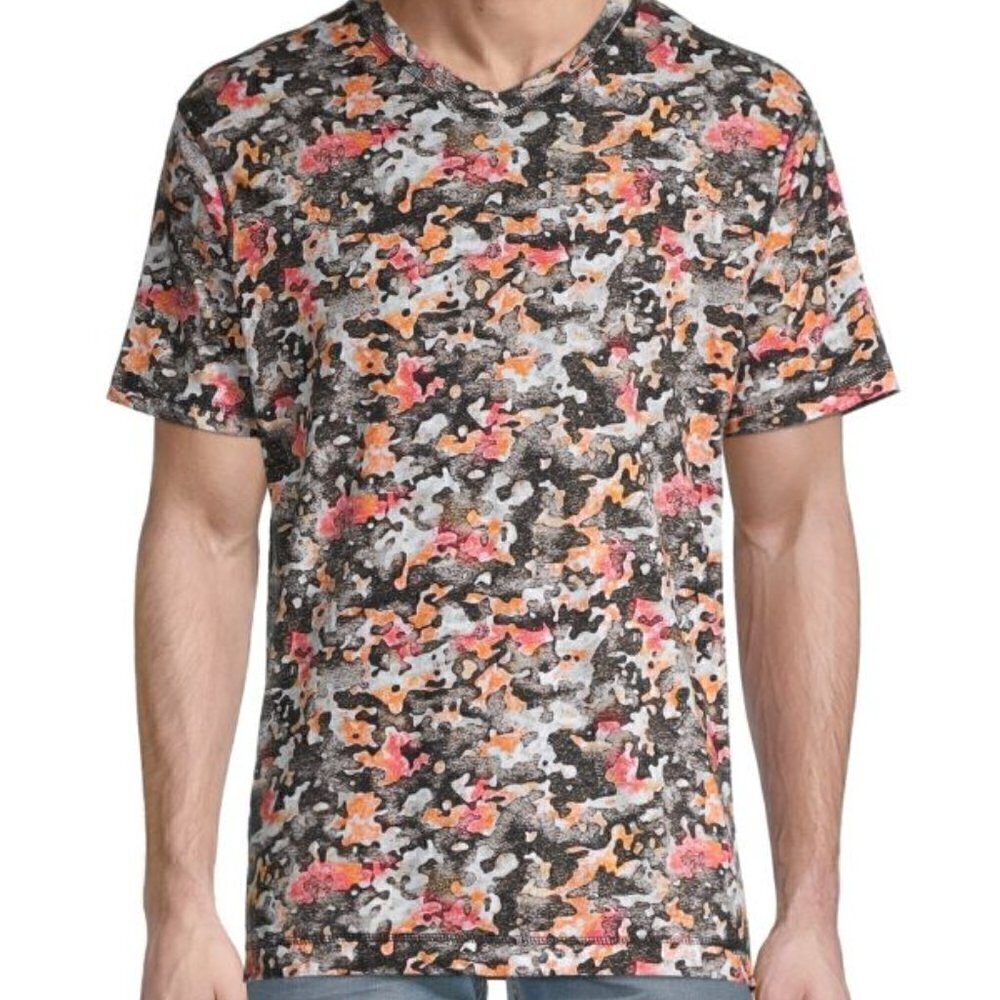 Robert Graham | Men's Puzzle Print Camo Short Sleeve V-Neck T-Shirt (Size 3XL)